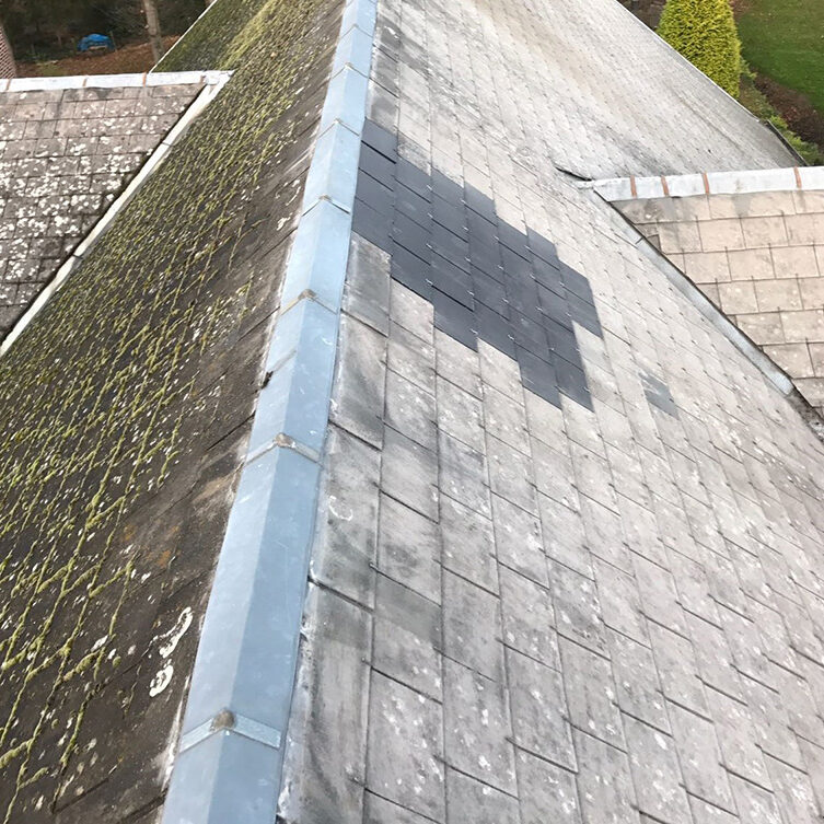 Nettoyage tuiles de toit après le nettoyage ponctuel de North Group