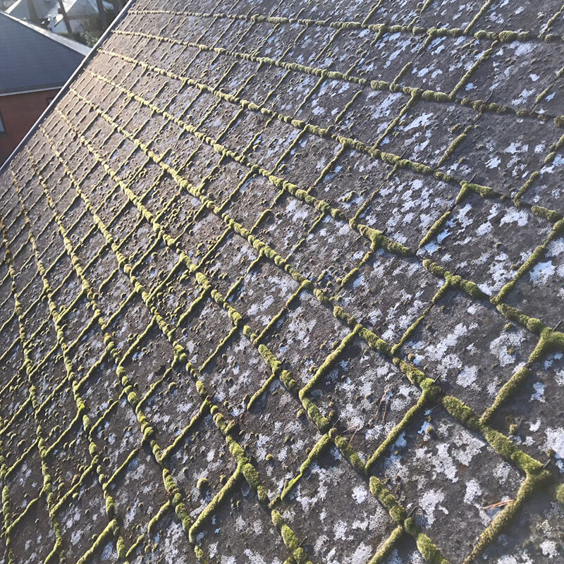 Nettoyage tuiles de toit avant le nettoyage ponctuel de North Group