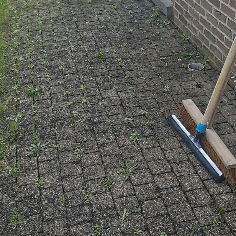 Le nettoyage d'une terrasse avant le passage de l'équipe North Group